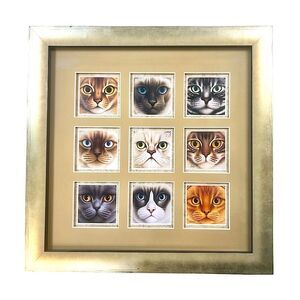 9 Professionally framed 5”x5” Limited edition Nine Lives Series by Braldt Bralds